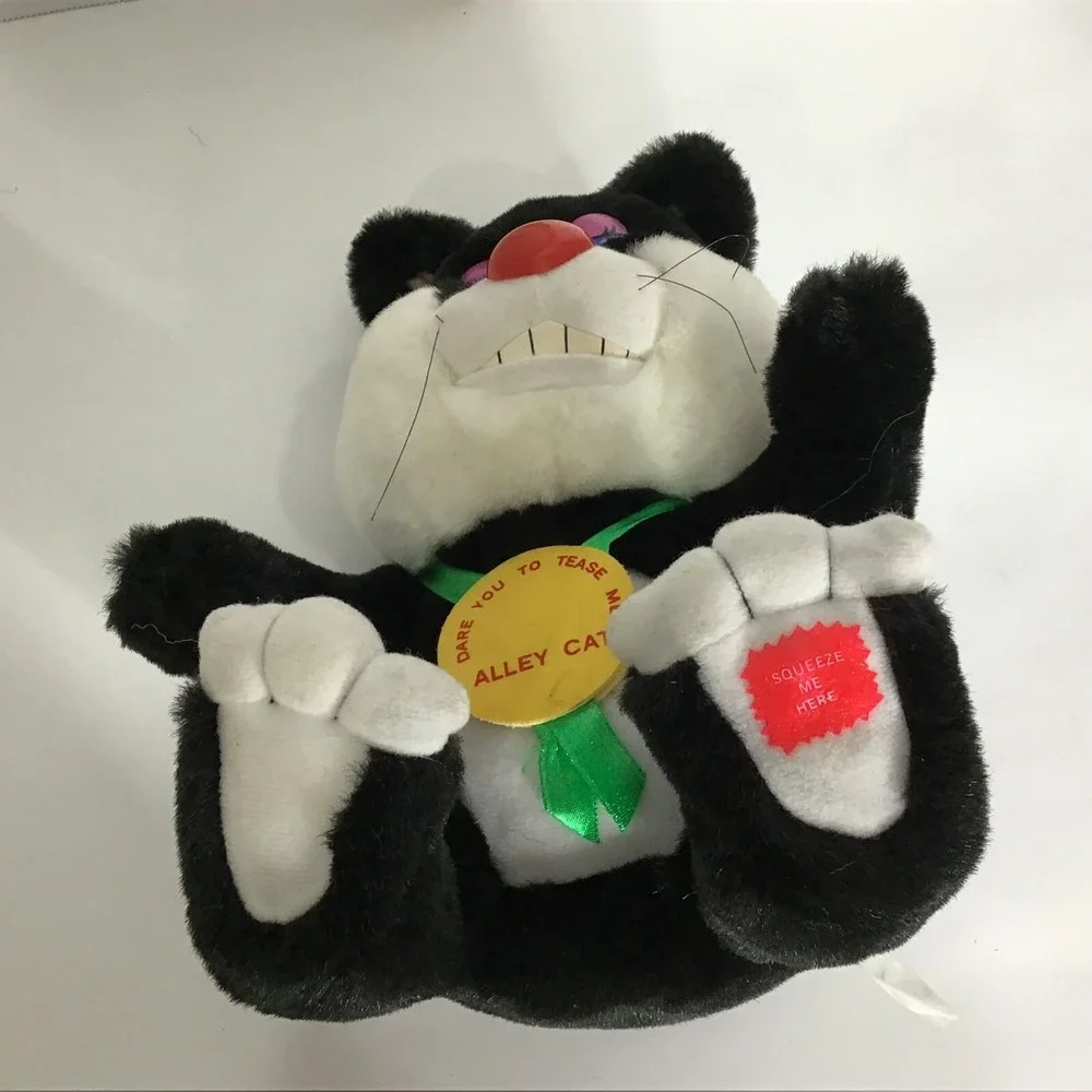 Vintage Black And White Alley Cat Dare To Tease Me Plush Toy Not‎ Tested